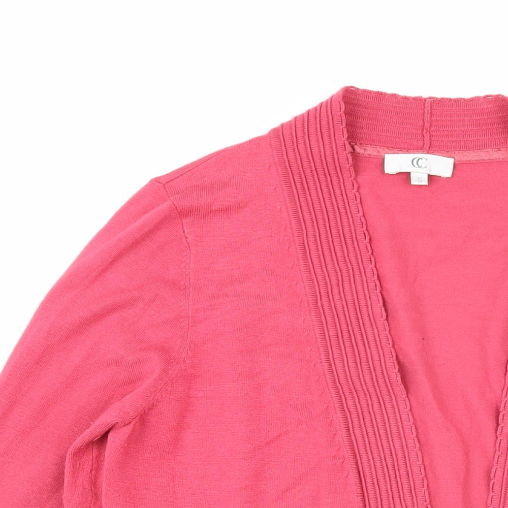 CC Womens Pink V-Neck Viscose Cardigan Jumper Size S