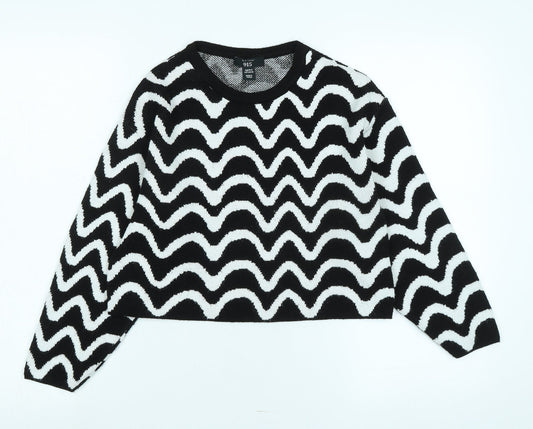 New Look Girls Black Crew Neck Acrylic Pullover Jumper Size 10-11 Years