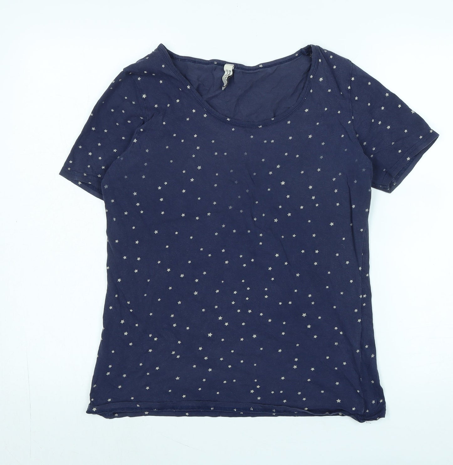 People Tree Womens Blue Solid Cotton Top Pyjama Top Size 14