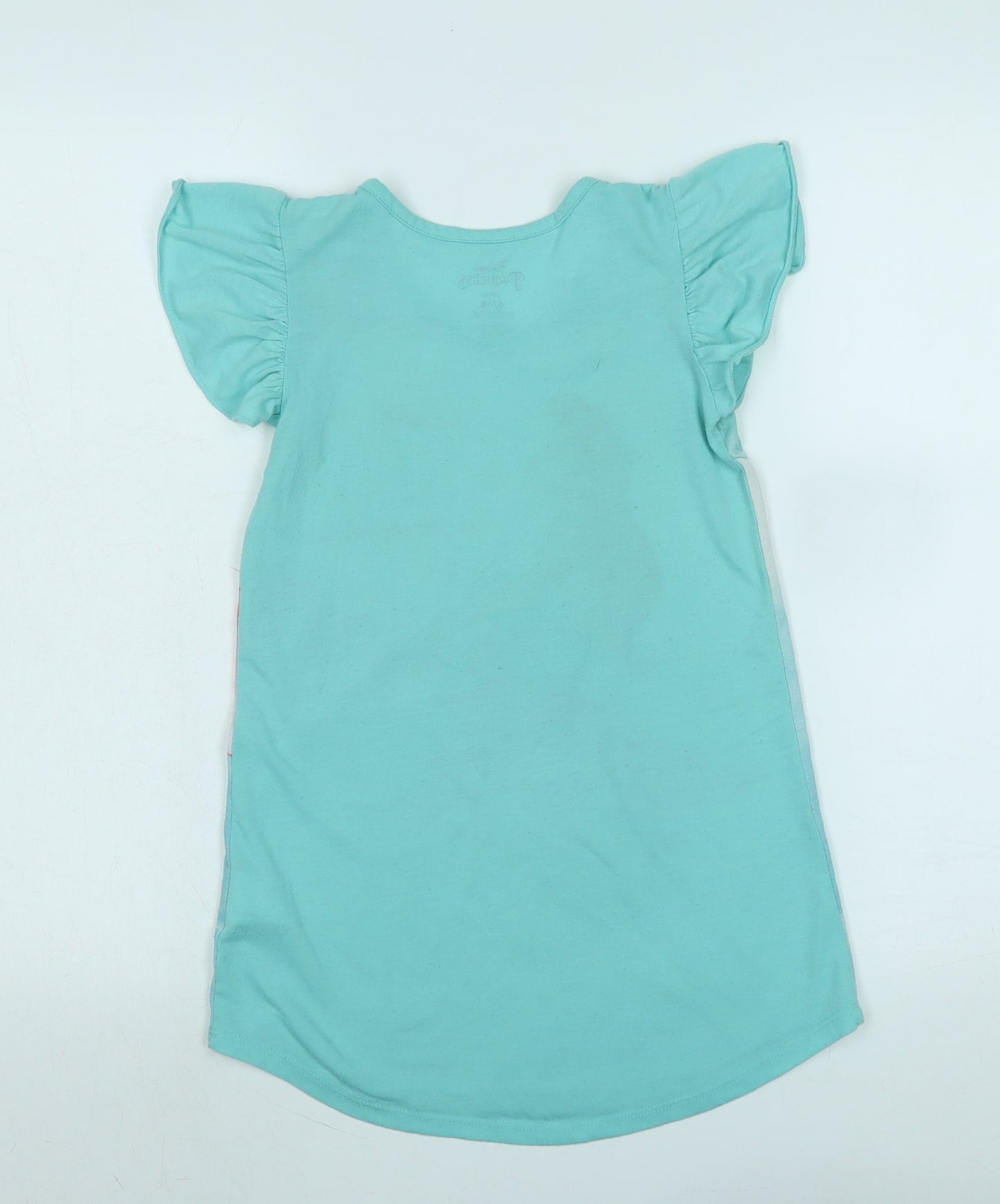 Disney Girls Green Solid Polyester Capri Nightshirt Size 6 Years - Logo- Disney Princess