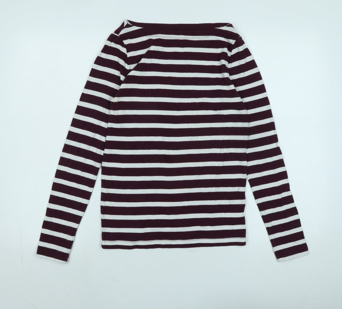 Gap Womens Red Cotton Jersey T-Shirt Size M Boat Neck - Logo