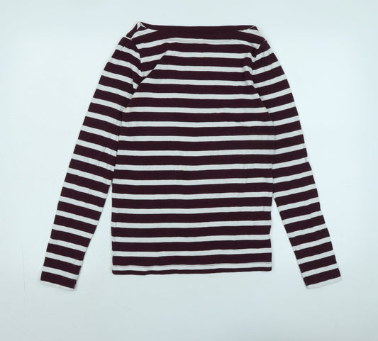Gap Womens Red Cotton Jersey T-Shirt Size M Boat Neck - Logo