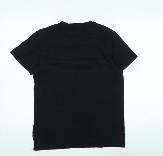 Injustice Mens Black Cotton T-Shirt Size M Crew Neck - Logo