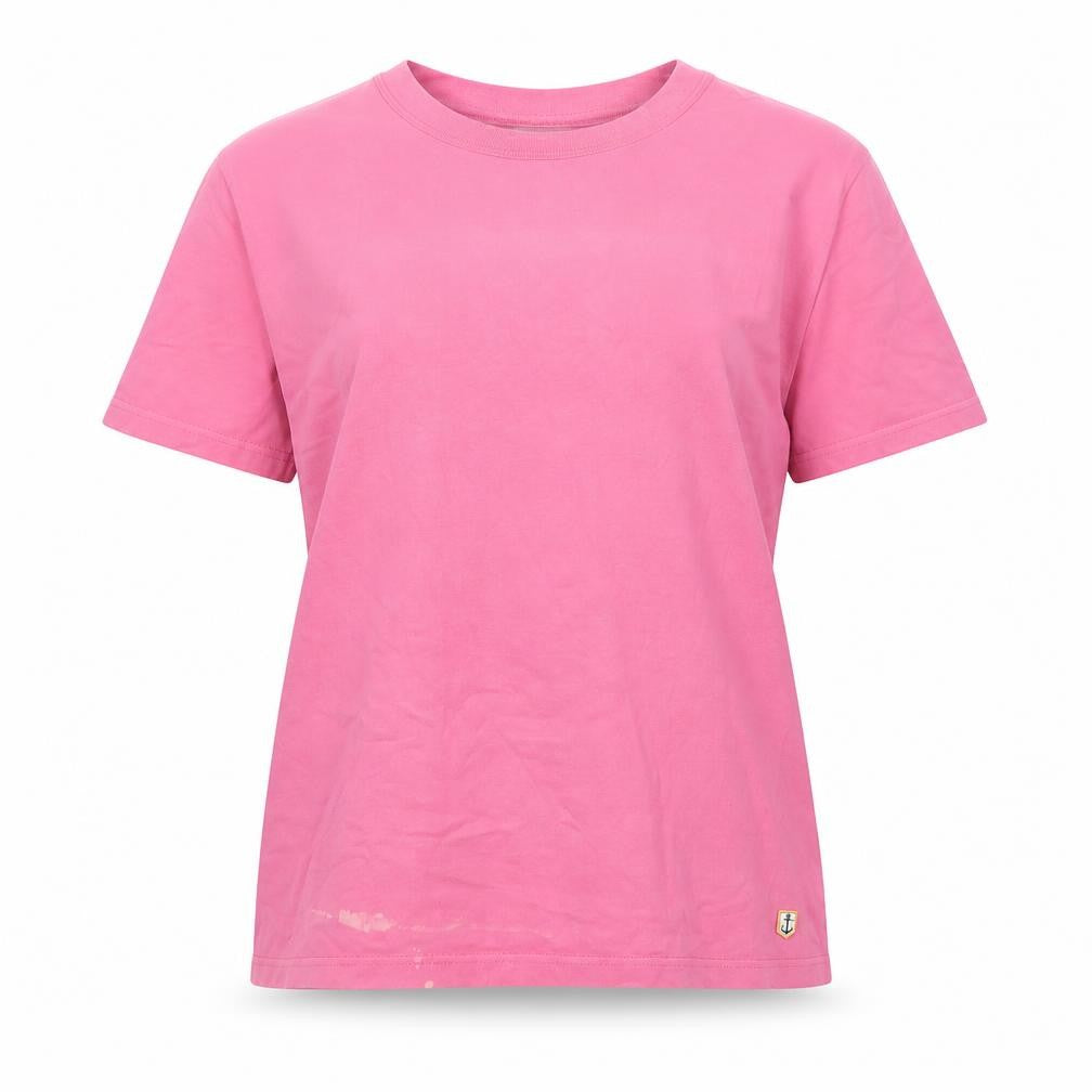 Amor Lux Womens Pink Cotton Basic T-Shirt Size M Crew Neck - Logo
