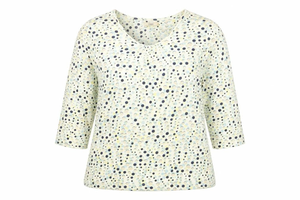 Marks and Spencer Womens White Polka Dot Cotton Basic T-Shirt Size 16 Round Neck