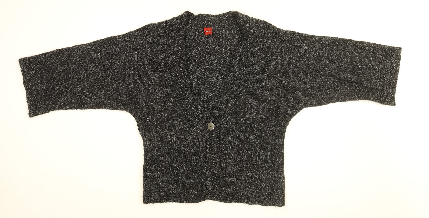 Olsen Womens Black V-Neck Acrylic Cardigan Jumper Size 16