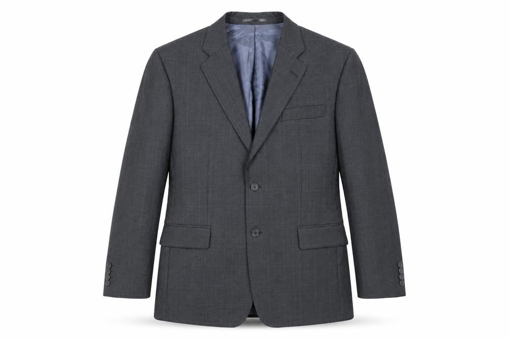 Berwin & Berwin Grey Wool Blazer, Size M, Two-Button