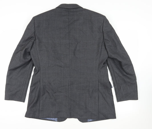 Berwin & Berwin Grey Wool Blazer, Size M, Two-Button