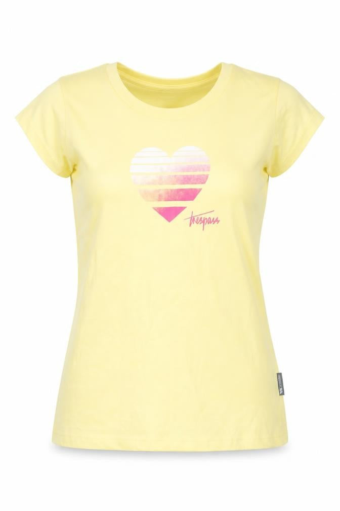 Womens UK Size S Trespass Yellow Polyester Blend T-Shirt