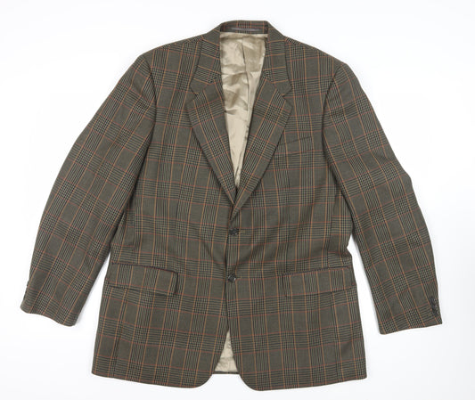 Gurteen Brown Check Blazer, Size L, Regular Fit