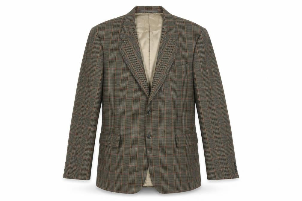Front view of Gurteen Brown Check Blazer, size L, Regular Fit