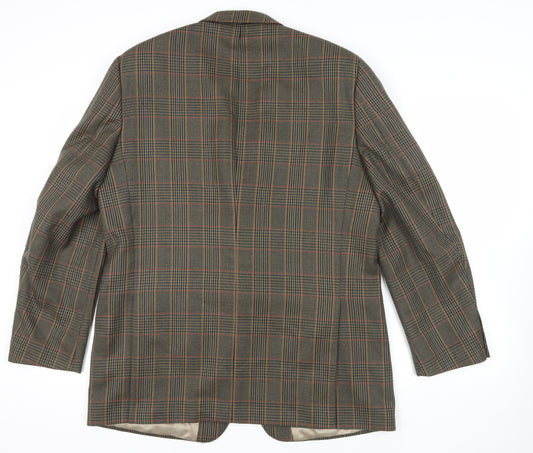 Gurteen Brown Check Blazer, Size L, Regular Fit