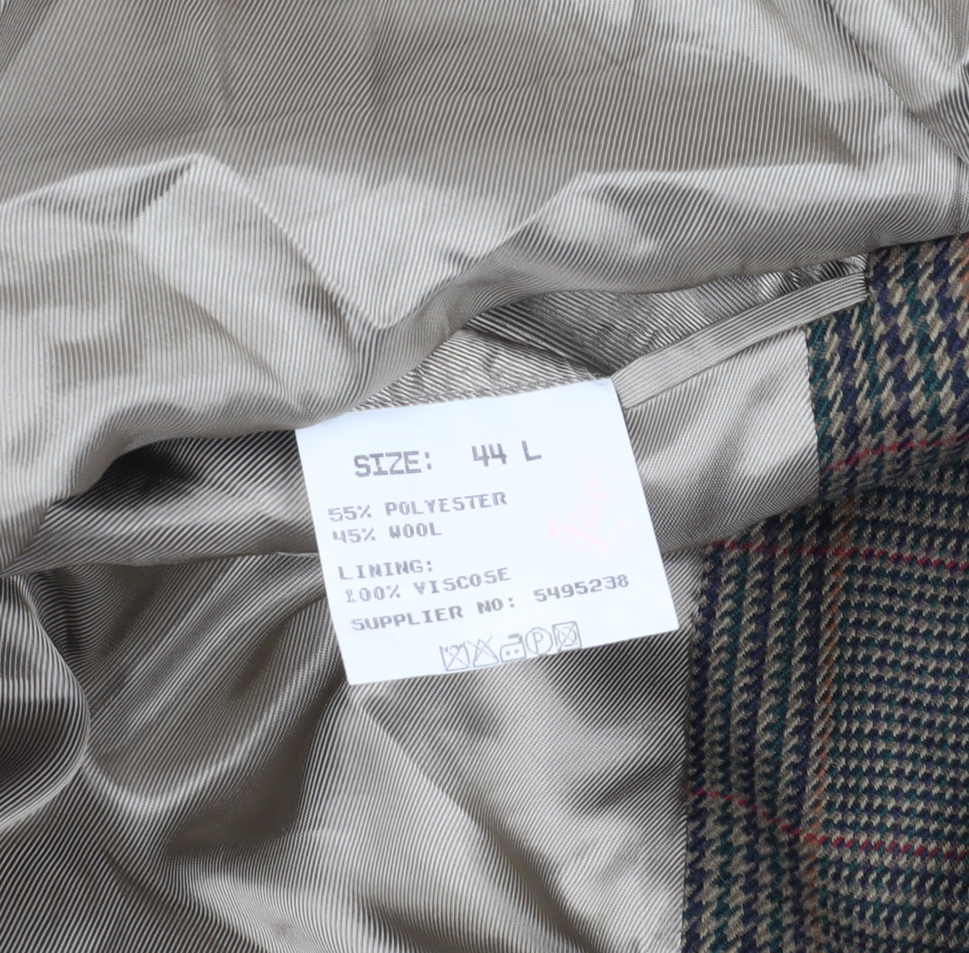 Gurteen Brown Check Blazer, Size L, Regular Fit