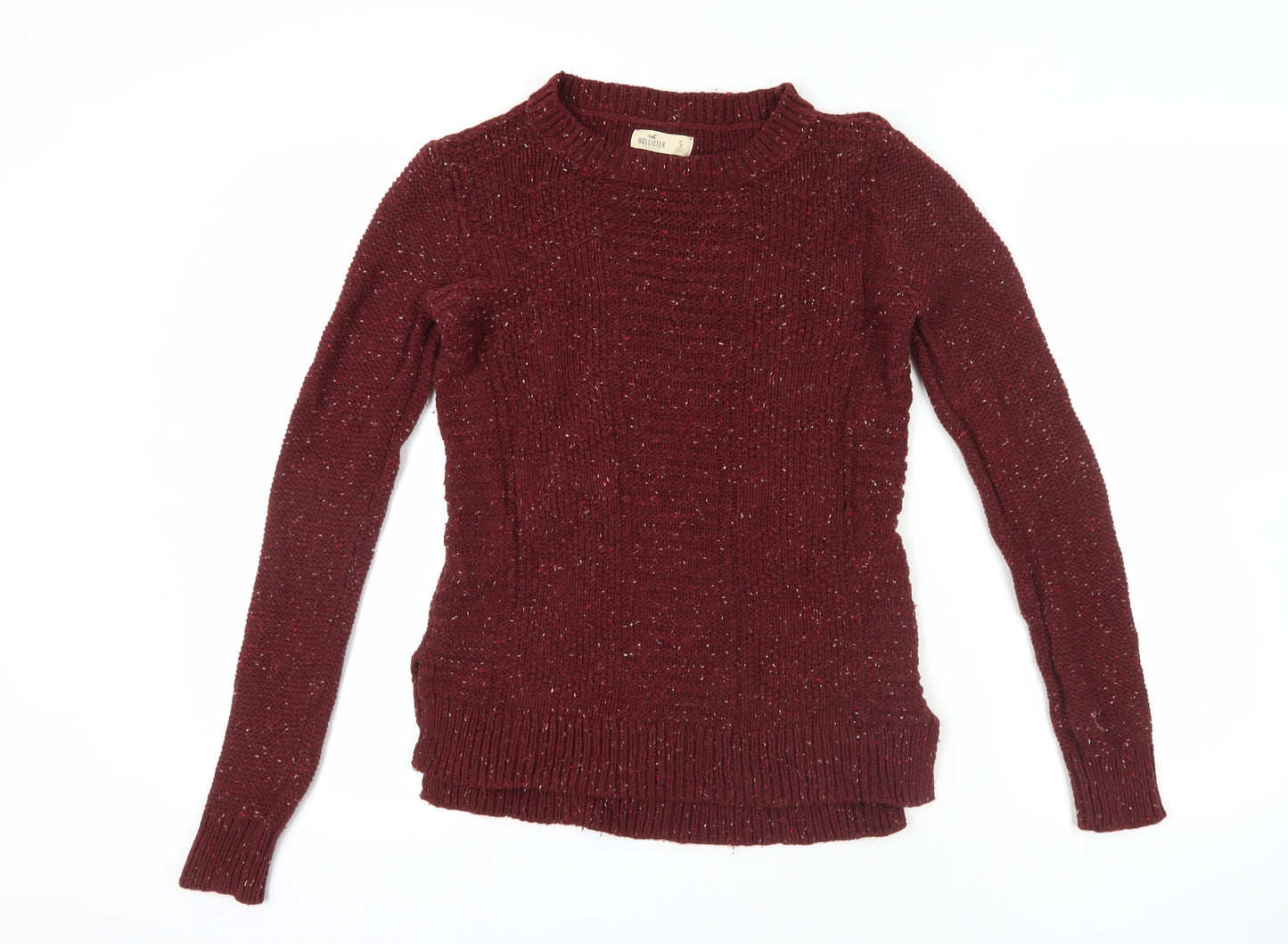 Hollister Red Crew Knit Pullover Jumper Size S