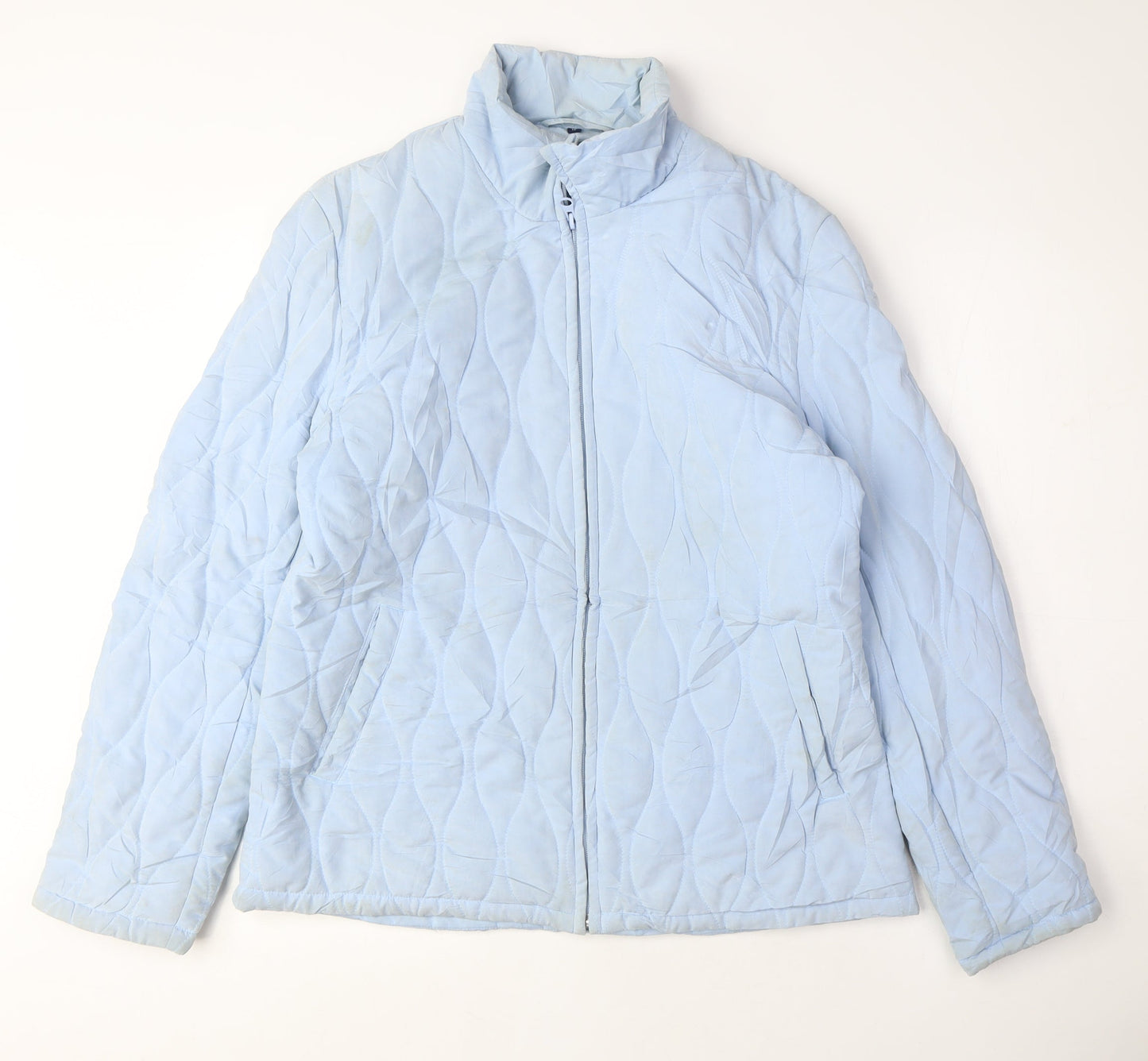 Jack Murphy Womens Blue Quilted Coat Size 12 Zip