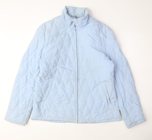 Jack Murphy Womens Blue Quilted Coat Size 12 Zip