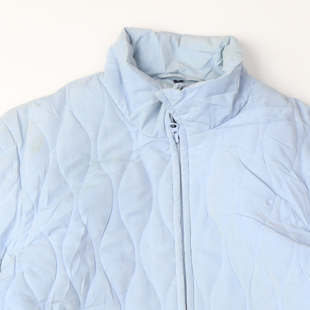 Jack Murphy Womens Blue Quilted Coat Size 12 Zip