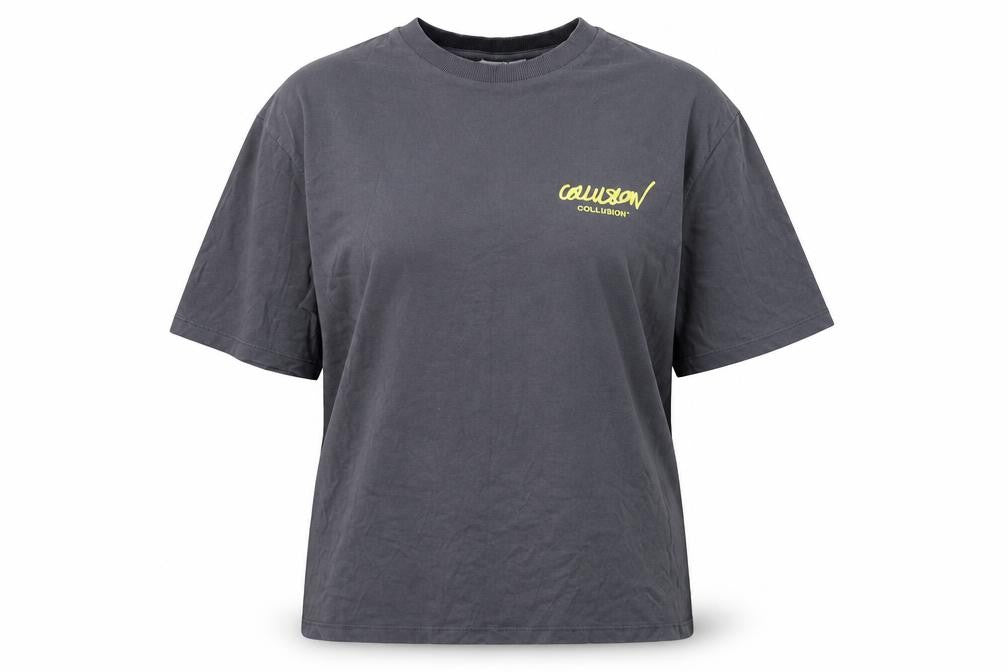Collusion Womens Grey Cotton Basic T-Shirt Size XS Round Neck