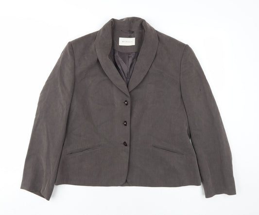 Minuet Womens Grey Jacket Blazer Size 16 Button