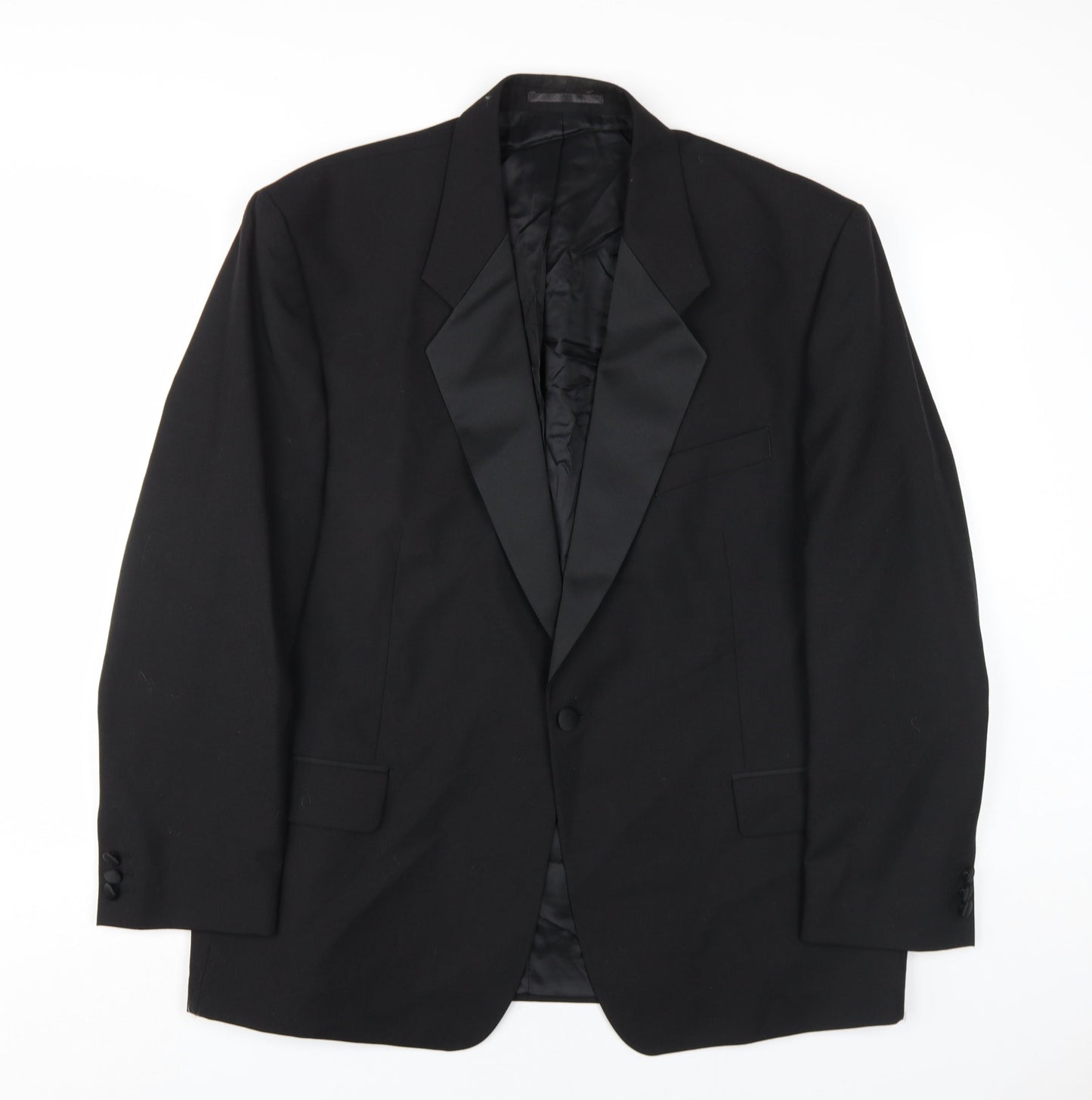 Horne Brothers Mens Black Wool Jacket Blazer Size 44 Regular