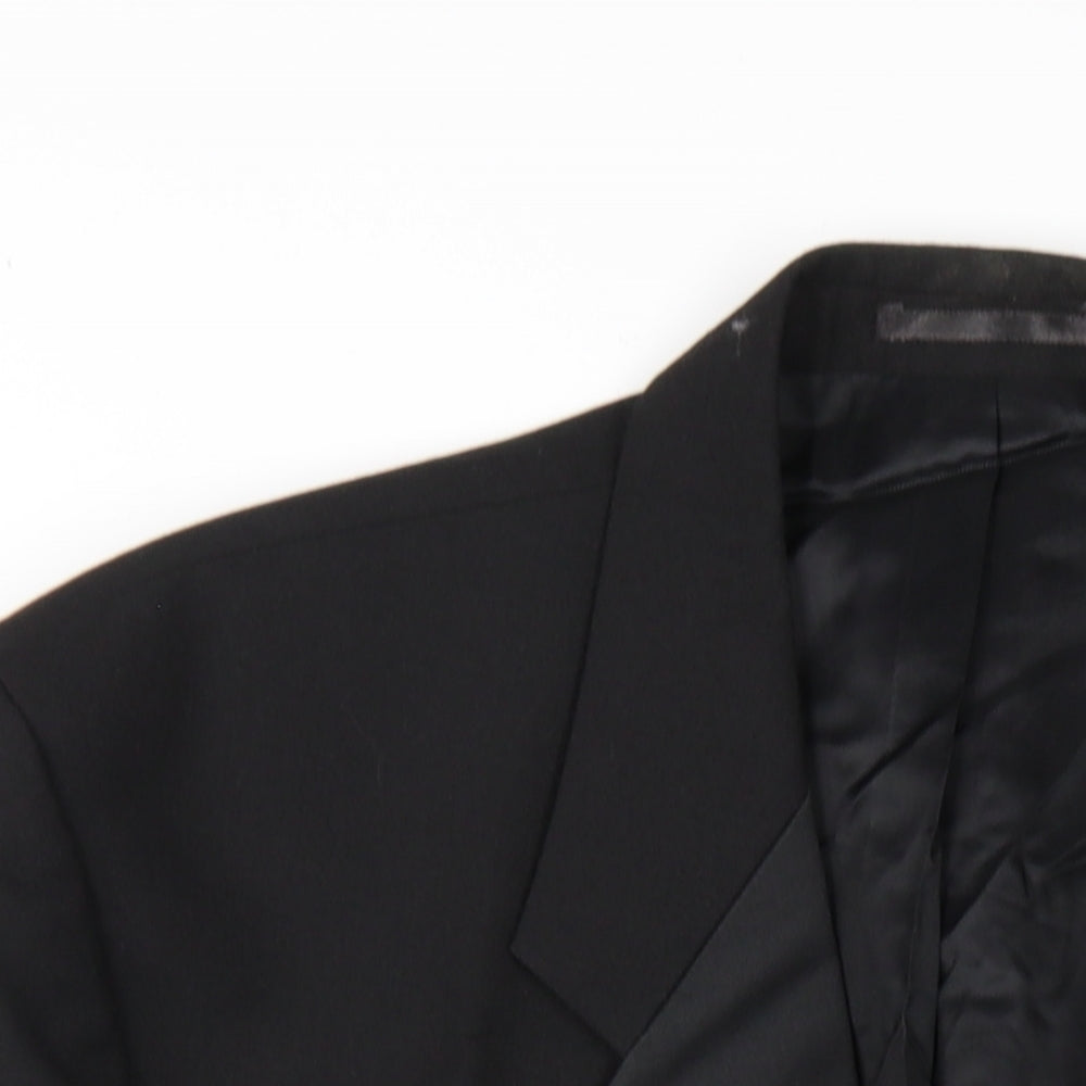 Horne Brothers Mens Black Wool Jacket Blazer Size 44 Regular