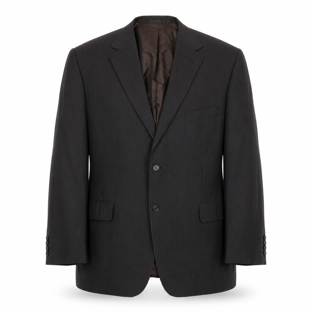 Marks and Spencer Mens Brown Striped Wool Jacket Blazer Size 46 Regular