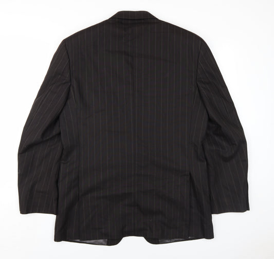 Beaumont Carr Mens Black Striped Wool Jacket Blazer Size 38 Regular