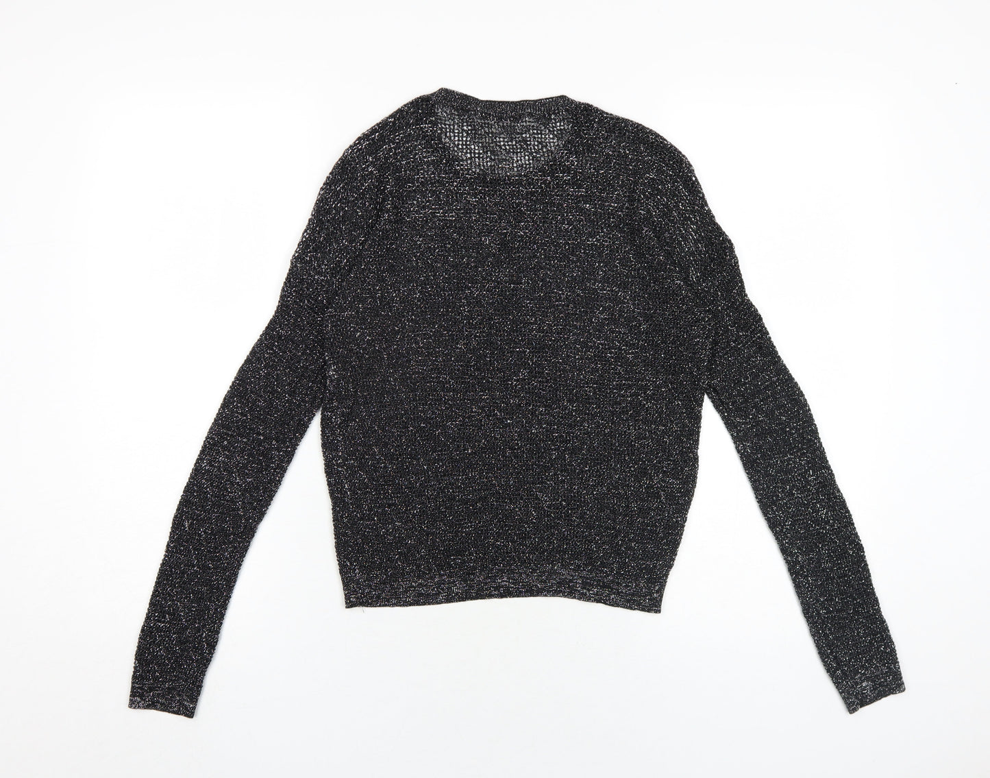 Sisley Womens Black Round Neck Polyester Pullover Jumper Size S
