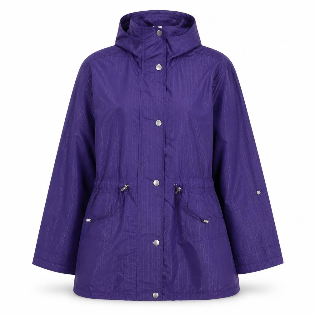 EWM Womens Purple Rain Coat Jacket Size 12 Zip