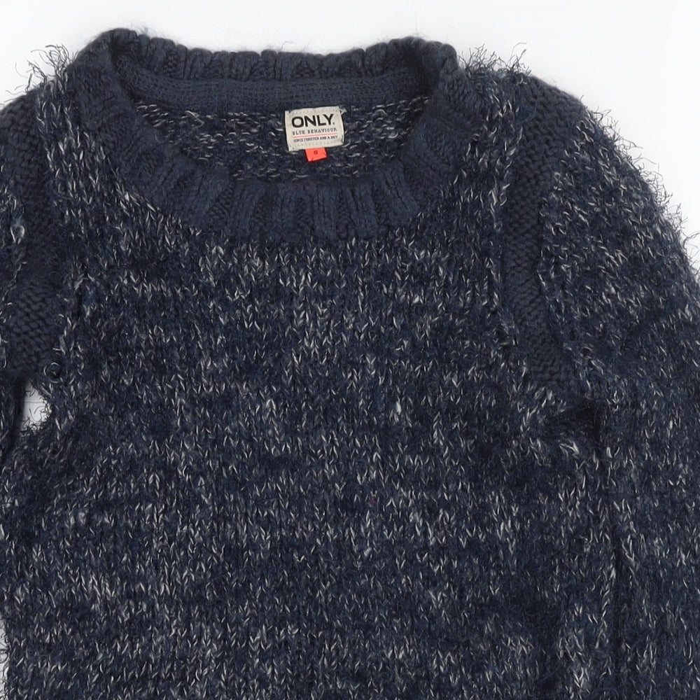 Only Womens Red Round Neck Acrylic Pullover Jumper Size S