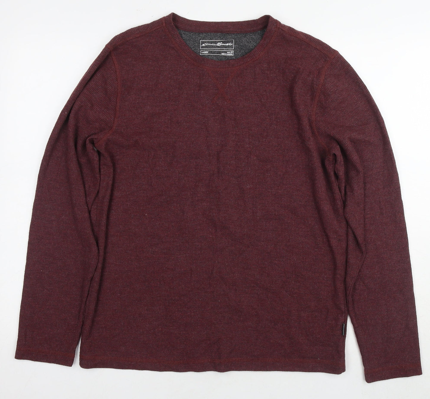 Eddie Bauer Womens Brown Round Neck Polyester Pullover Jumper Size M