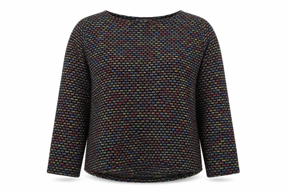 New Collection Womens Multicoloured Round Neck Geometric Acrylic Pullover Jumper Size S - Size S/M
