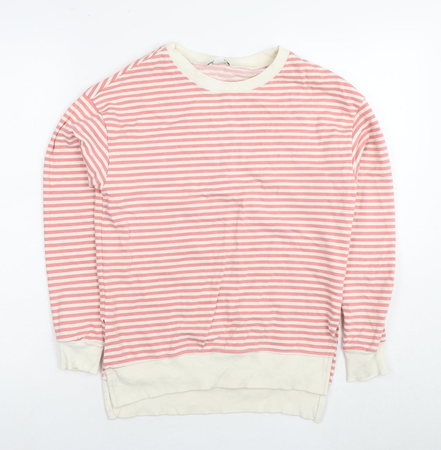Khost Womens Pink Striped Cotton Pullover Sweatshirt Size 8 Pullover