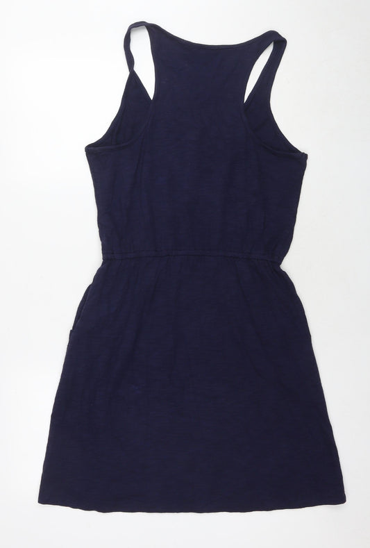 Gap Womens Blue Cotton Tank Dress Size M Round Neck Pullover