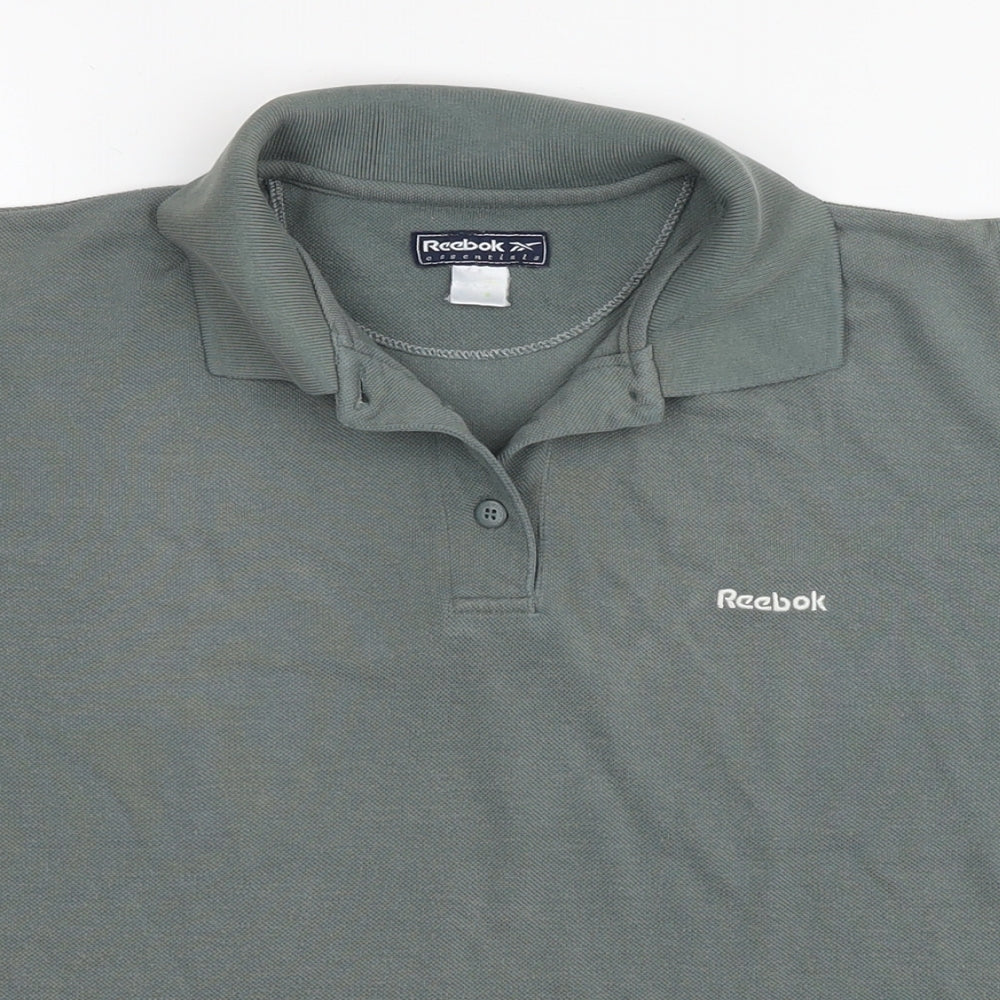 Reebok Womens Green Cotton Basic Polo Size 12 Collared