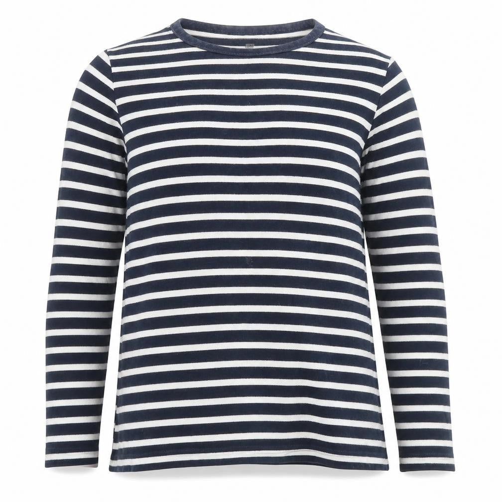 Uniqlo Girls Blue Round Neck Striped Cotton Tunic Jumper Size 13 Years Pullover