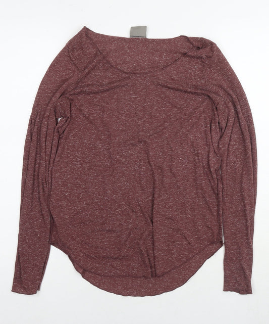 VERO MODA Womens Brown Polyester Basic T-Shirt Size S Round Neck