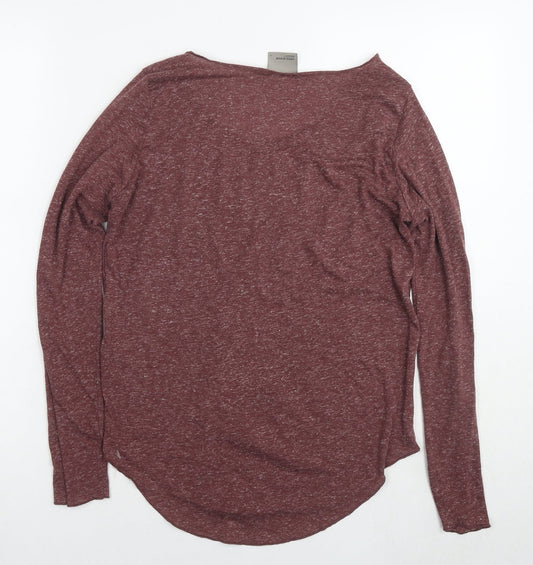 VERO MODA Womens Brown Polyester Basic T-Shirt Size S Round Neck