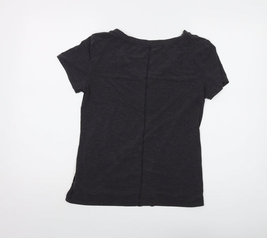 Gap Womens Grey Polyester Basic T-Shirt Size XS V-Neck Pullover
