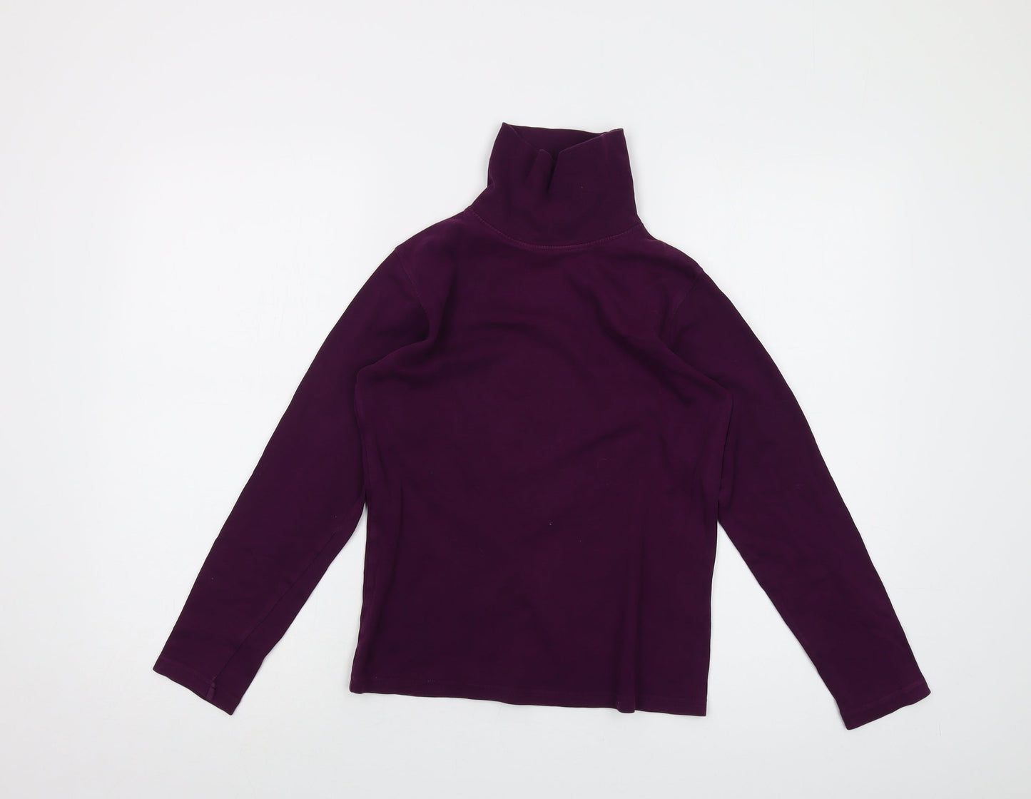 The Golf Womens Purple Cotton Basic T-Shirt Size S Roll Neck