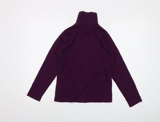 The Golf Womens Purple Cotton Basic T-Shirt Size S Roll Neck