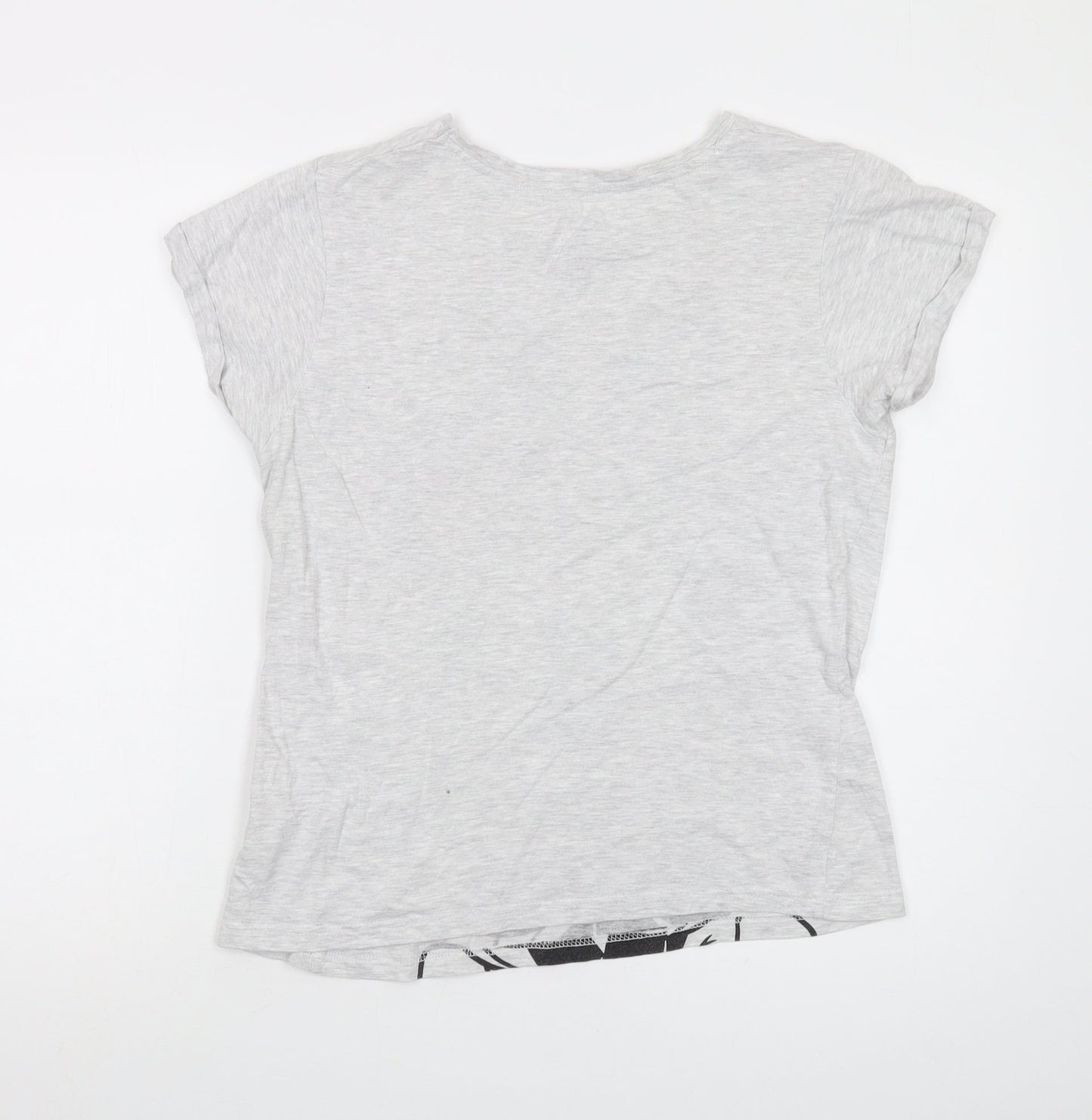 Disney Womens Grey Cotton Basic T-Shirt Size 10 Crew Neck - Minnie Mouse