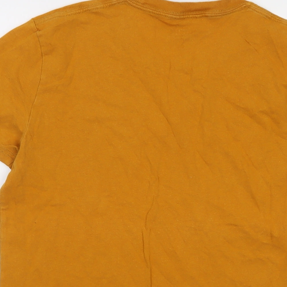 Hollister Mens Yellow Cotton T-Shirt Size S Crew Neck