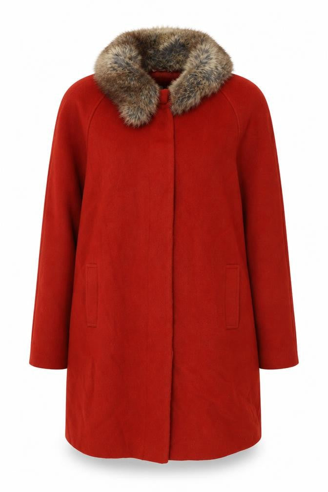 Dickins & Jones Womens Red Overcoat Coat Size 18 Button