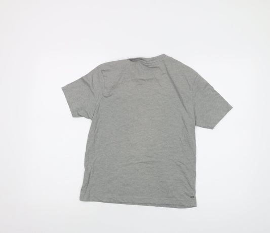 Slazenger Boys Grey Polyester Basic T-Shirt Size 13 Years Crew Neck Pullover