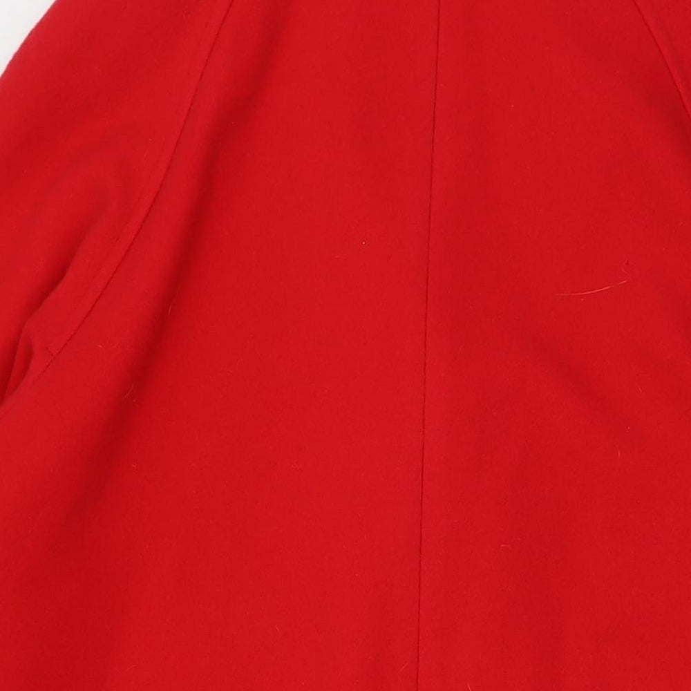 Classic Womens Red Overcoat Coat Size 16 Button