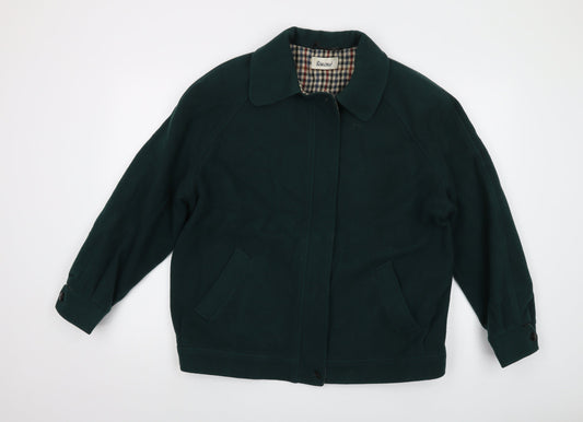 Simone Womens Green Jacket Size 14 Zip