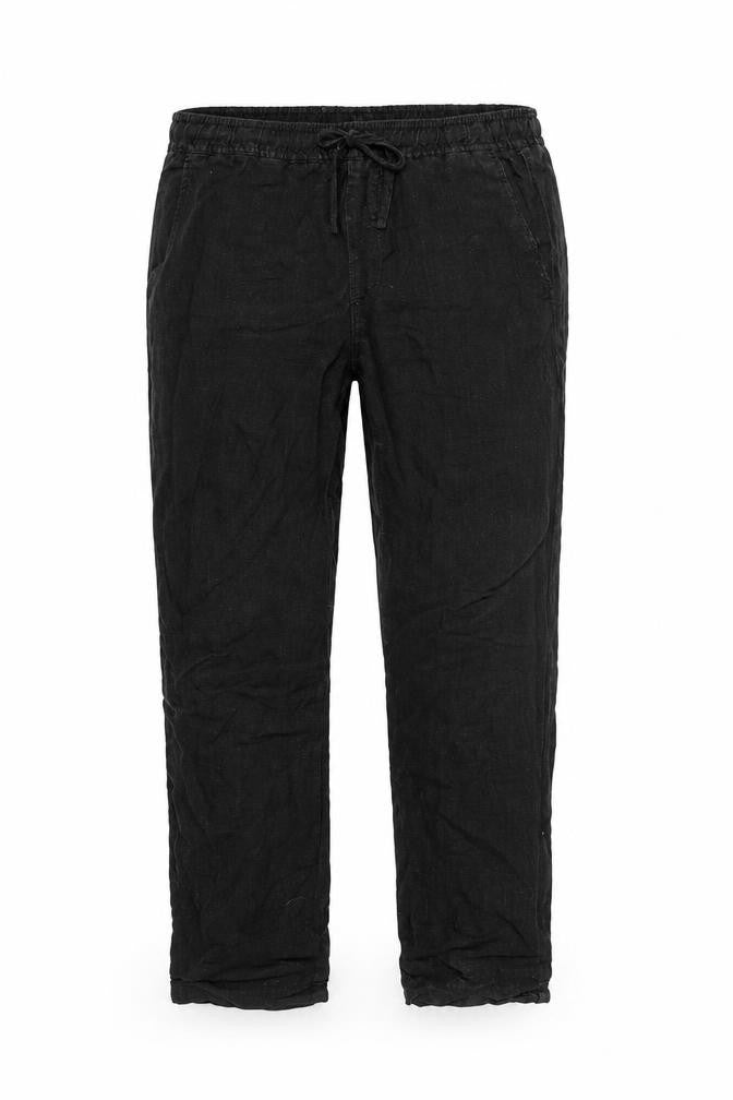 Percival Womens Black Cotton Trousers Size 32 L29 in Regular Tie - Elasticated waist