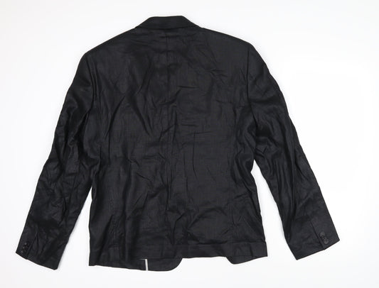 Linea Mens Black Jacket Blazer Size XL Button