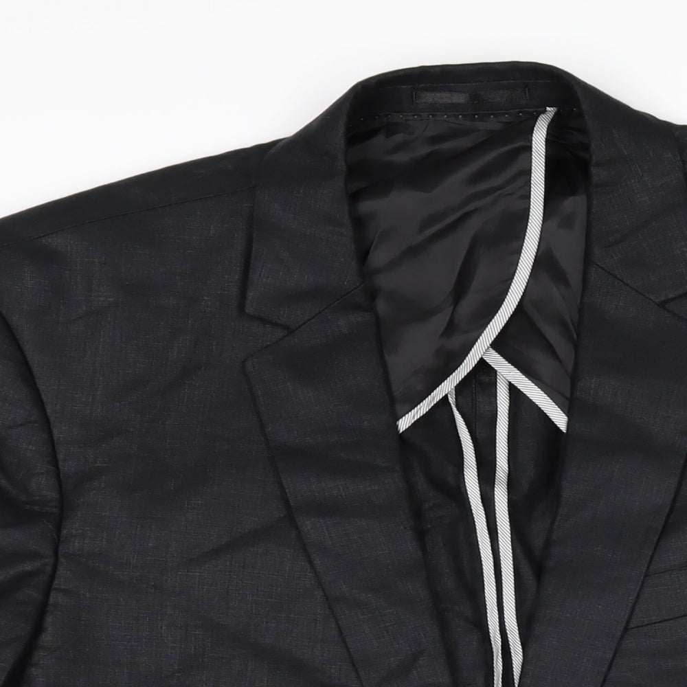 Linea Mens Black Jacket Blazer Size XL Button